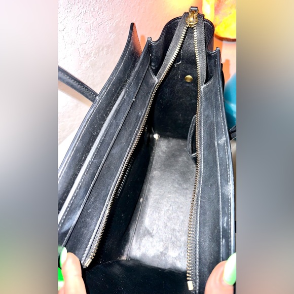 Celine micro luggage handbag - black drummed calfskin leather mini tote - Picture 6 of 16